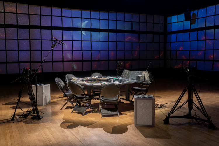 Documentation photograph from Glitch and Gospel at EMPAC, 2026